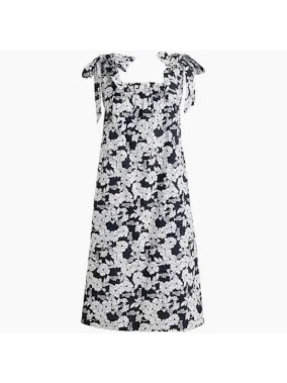 J. Crew Tie Shoulder Poplin Dress in Magnolia Floral Navy BG490 Size M